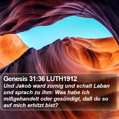 Genesis 31:36 LUTH1912 Bible Verse Image