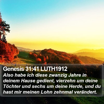 Genesis 31:41 LUTH1912 Bible Verse Image