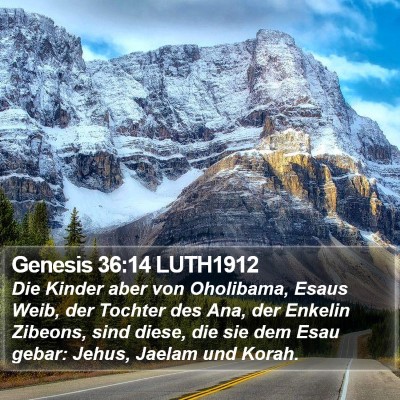 Genesis 36:14 LUTH1912 Bible Verse Image