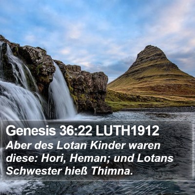 Genesis 36:22 LUTH1912 Bible Verse Image