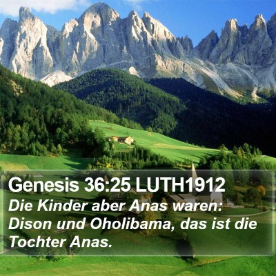 Genesis 36:25 LUTH1912 Bible Verse Image