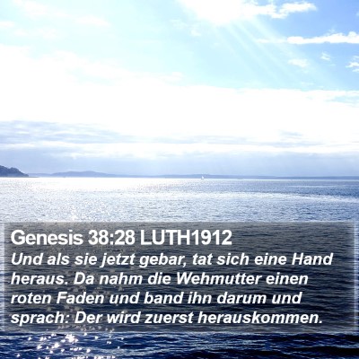 Genesis 38:28 LUTH1912 Bible Verse Image