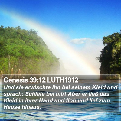 Genesis 39:12 LUTH1912 Bible Verse Image