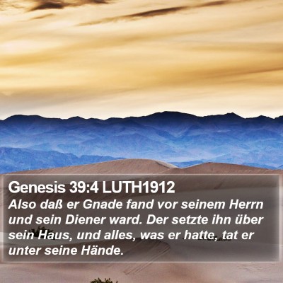 Genesis 39:4 LUTH1912 Bible Verse Image