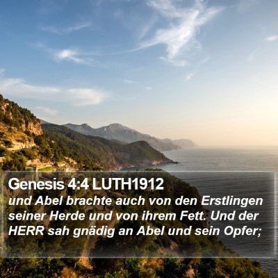 Genesis 4:4 LUTH1912 Bible Verse Image