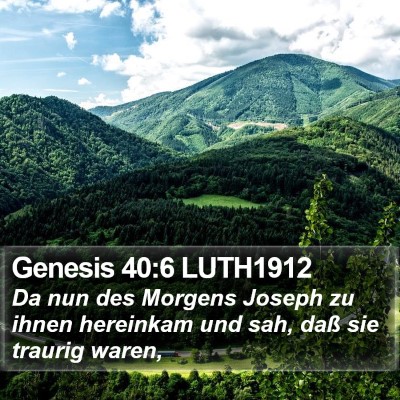 Genesis 40:6 LUTH1912 Bible Verse Image