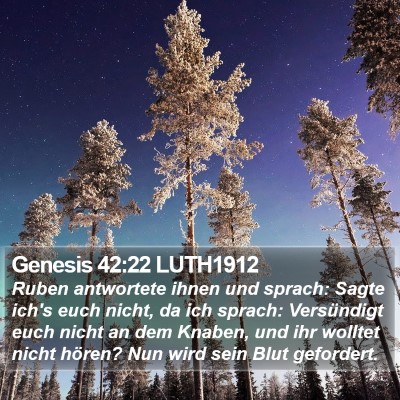 Genesis 42:22 LUTH1912 Bible Verse Image