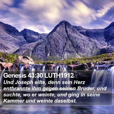 Genesis 43:30 LUTH1912 Bible Verse Image