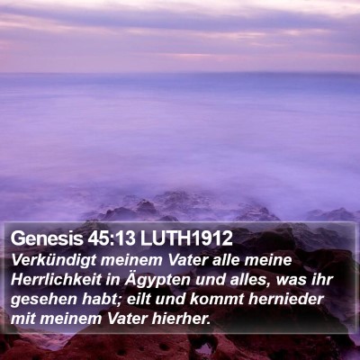Genesis 45:13 LUTH1912 Bible Verse Image
