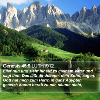 Genesis 45:9 LUTH1912 Bible Verse Image