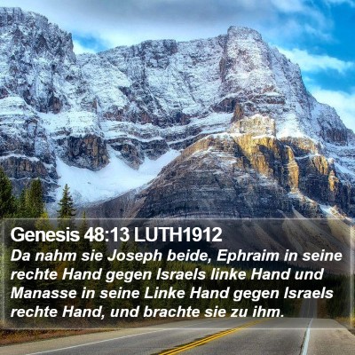 Genesis 48:13 LUTH1912 Bible Verse Image