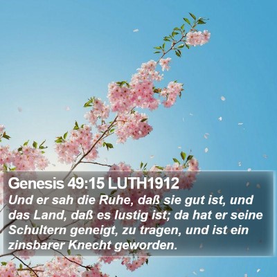 Genesis 49:15 LUTH1912 Bible Verse Image