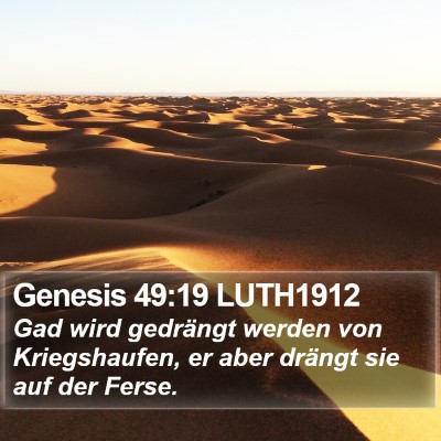 Genesis 49:19 LUTH1912 Bible Verse Image