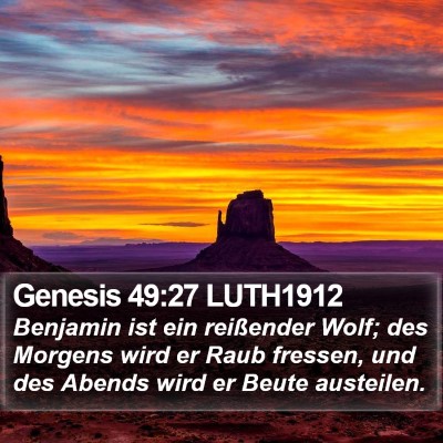 Genesis 49:27 LUTH1912 Bible Verse Image