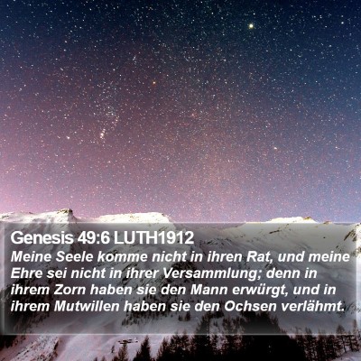 Genesis 49:6 LUTH1912 Bible Verse Image