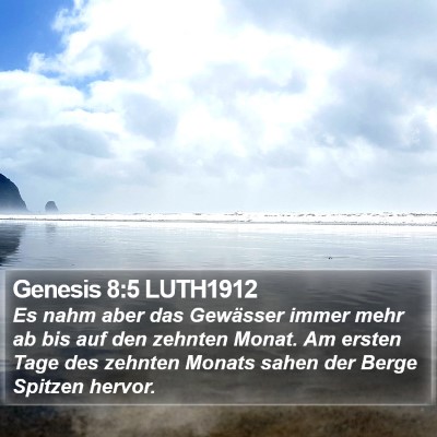 Genesis 8:5 LUTH1912 Bible Verse Image