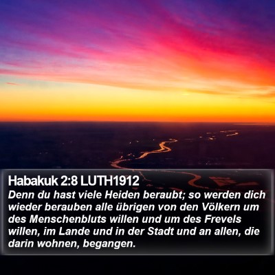 Habakuk 2:8 LUTH1912 Bible Verse Image