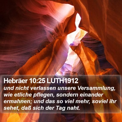 Hebräer 10:25 LUTH1912 Bible Verse Image