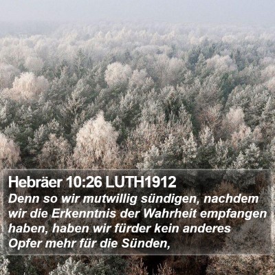 Hebräer 10:26 LUTH1912 Bible Verse Image