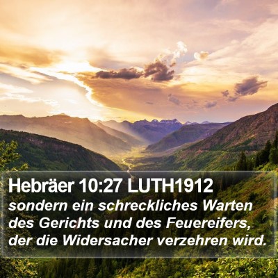 Hebräer 10:27 LUTH1912 Bible Verse Image