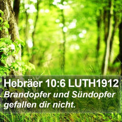 Hebräer 10:6 LUTH1912 Bible Verse Image