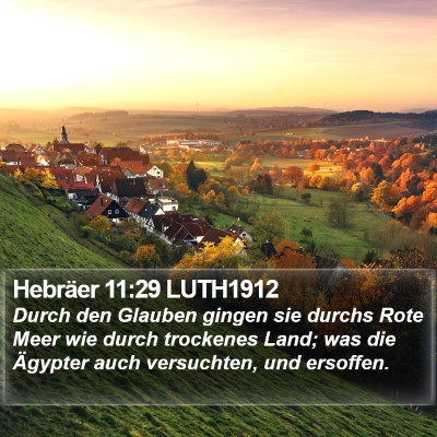 Hebräer 11:29 LUTH1912 Bible Verse Image