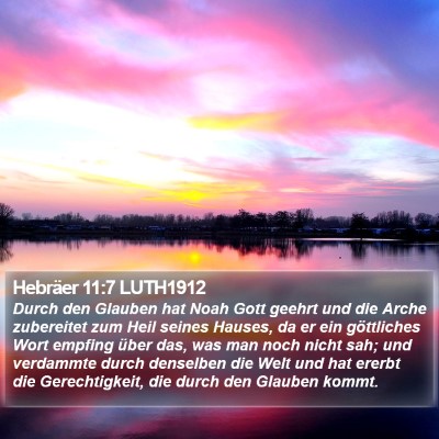 Hebräer 11:7 LUTH1912 Bible Verse Image