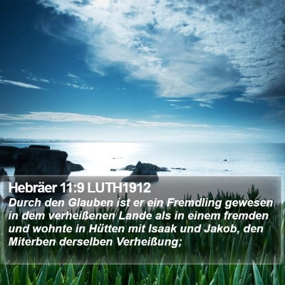 Hebräer 11:9 LUTH1912 Bible Verse Image