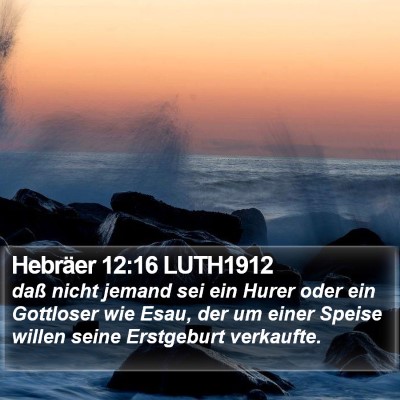 Hebräer 12:16 LUTH1912 Bible Verse Image