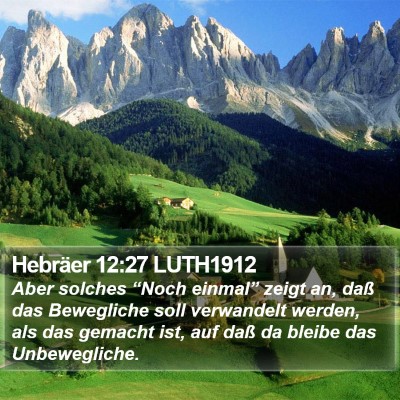 Hebräer 12:27 LUTH1912 Bible Verse Image
