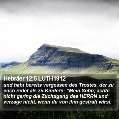 Hebräer 12:5 LUTH1912 Bible Verse Image