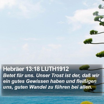 Hebräer 13:18 LUTH1912 Bible Verse Image