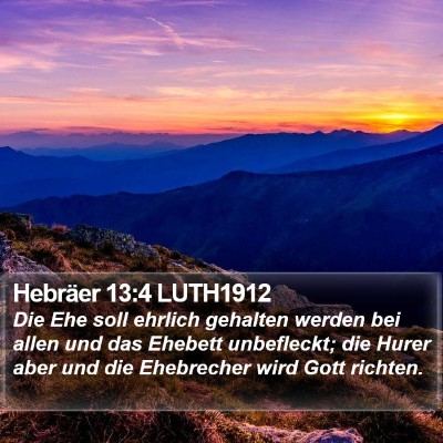 Hebräer 13:4 LUTH1912 Bible Verse Image