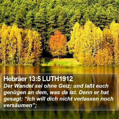 Hebräer 13:5 LUTH1912 Bible Verse Image