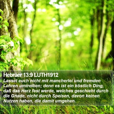 Hebräer 13:9 LUTH1912 Bible Verse Image