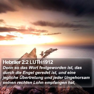 Hebräer 2:2 LUTH1912 Bible Verse Image