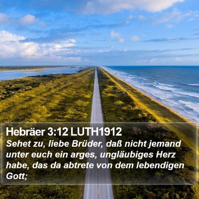 Hebräer 3:12 LUTH1912 Bible Verse Image