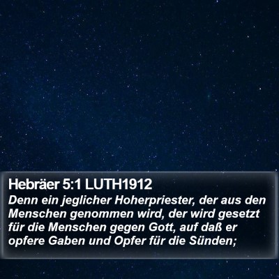 Hebräer 5:1 LUTH1912 Bible Verse Image
