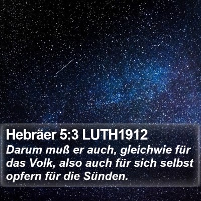Hebräer 5:3 LUTH1912 Bible Verse Image
