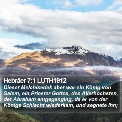Hebräer 7:1 LUTH1912 Bible Verse Image