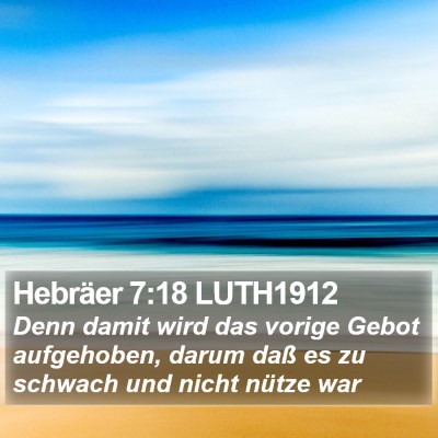 Hebräer 7:18 LUTH1912 Bible Verse Image
