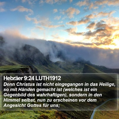 Hebräer 9:24 LUTH1912 Bible Verse Image