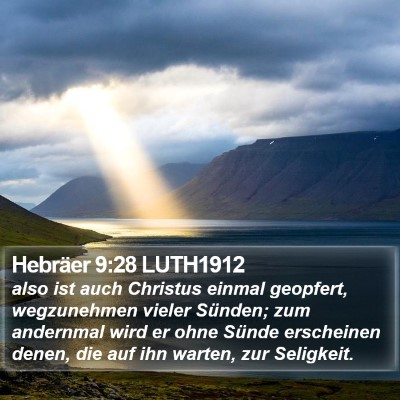 Hebräer 9:28 LUTH1912 Bible Verse Image