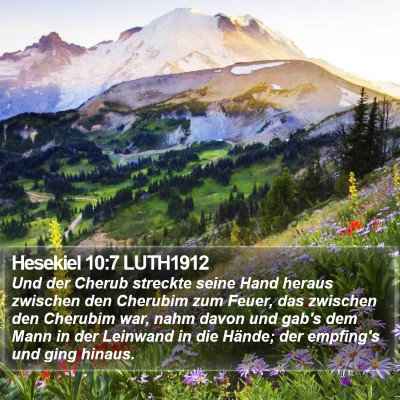 Hesekiel 10:7 LUTH1912 Bible Verse Image