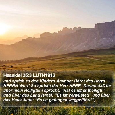Hesekiel 25:3 LUTH1912 Bible Verse Image