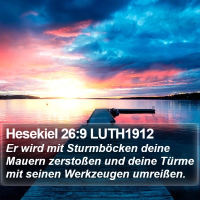Hesekiel 26:9 LUTH1912 Bible Verse Image