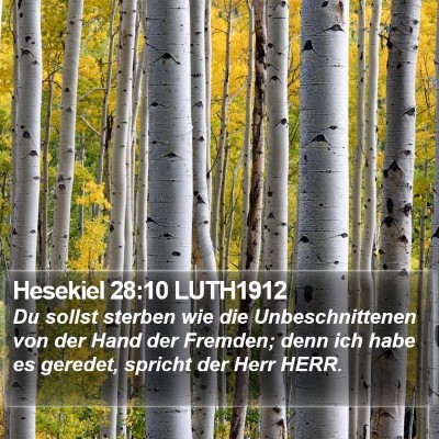 Hesekiel 28:10 LUTH1912 Bible Verse Image