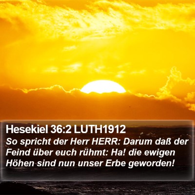 Hesekiel 36:2 LUTH1912 Bible Verse Image