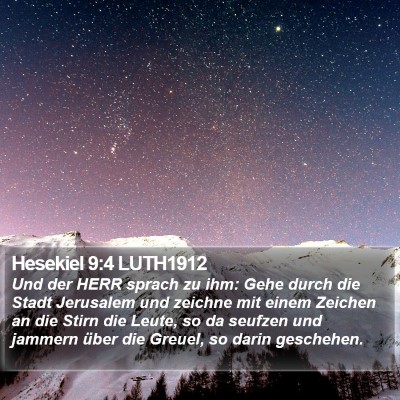 Hesekiel 9:4 LUTH1912 Bible Verse Image