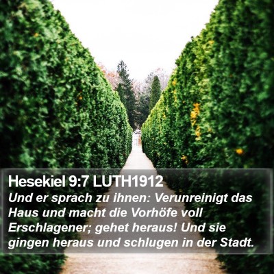 Hesekiel 9:7 LUTH1912 Bible Verse Image